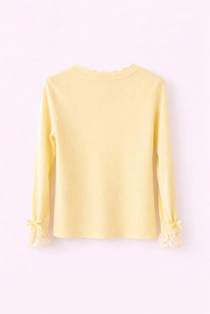 Top combinado encaje y lazo