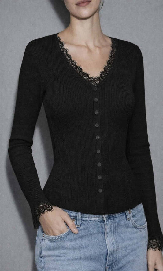 Top punto combinado encaje