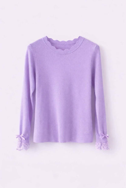 Top  combinado encaje y lazo