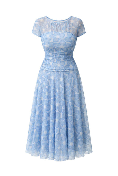 Vestido tul estampado floral