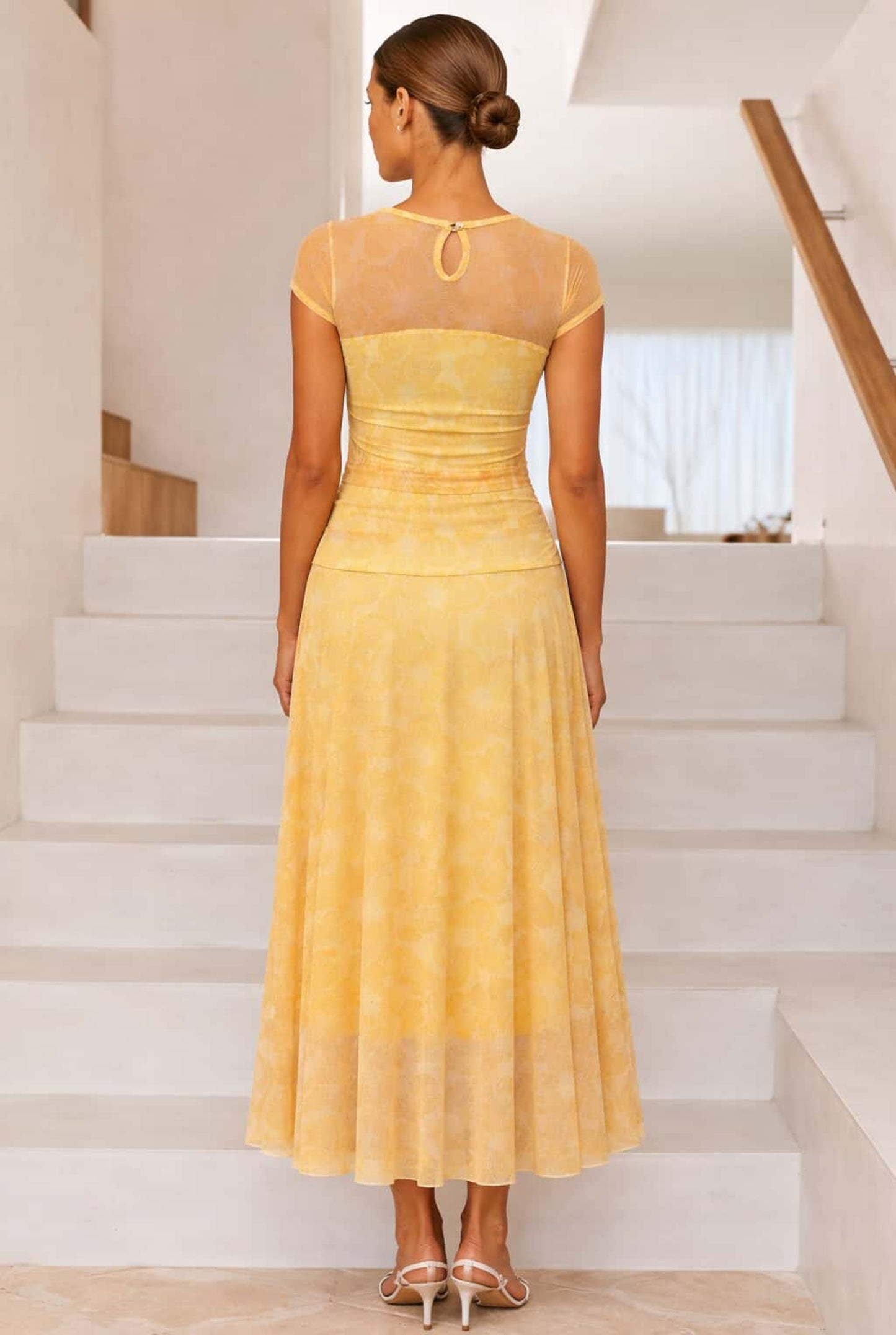 Vestido tul estampado floral