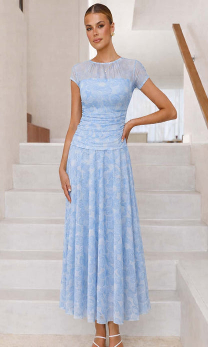 Vestido tul estampado floral