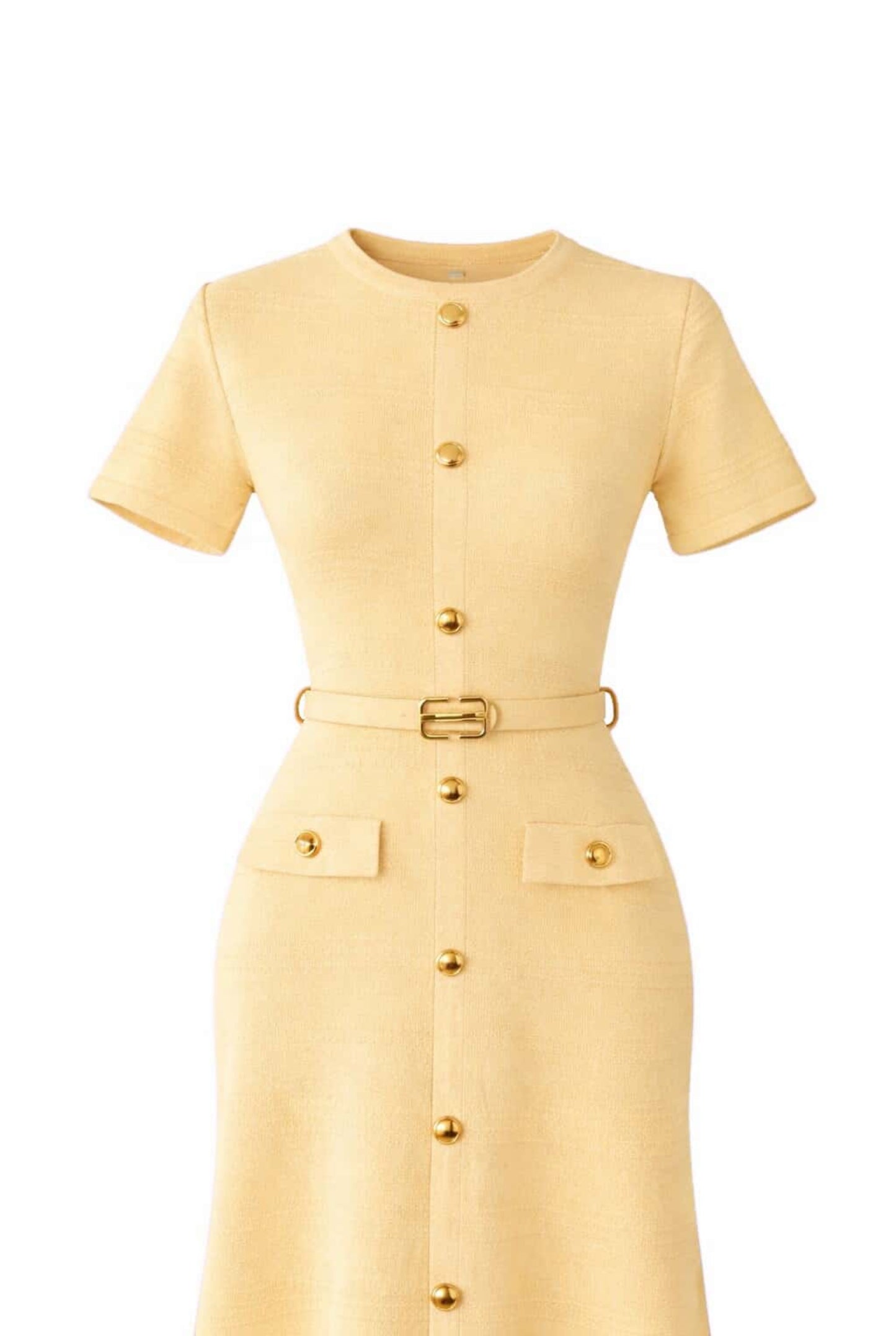 Vestido punto con cinturón