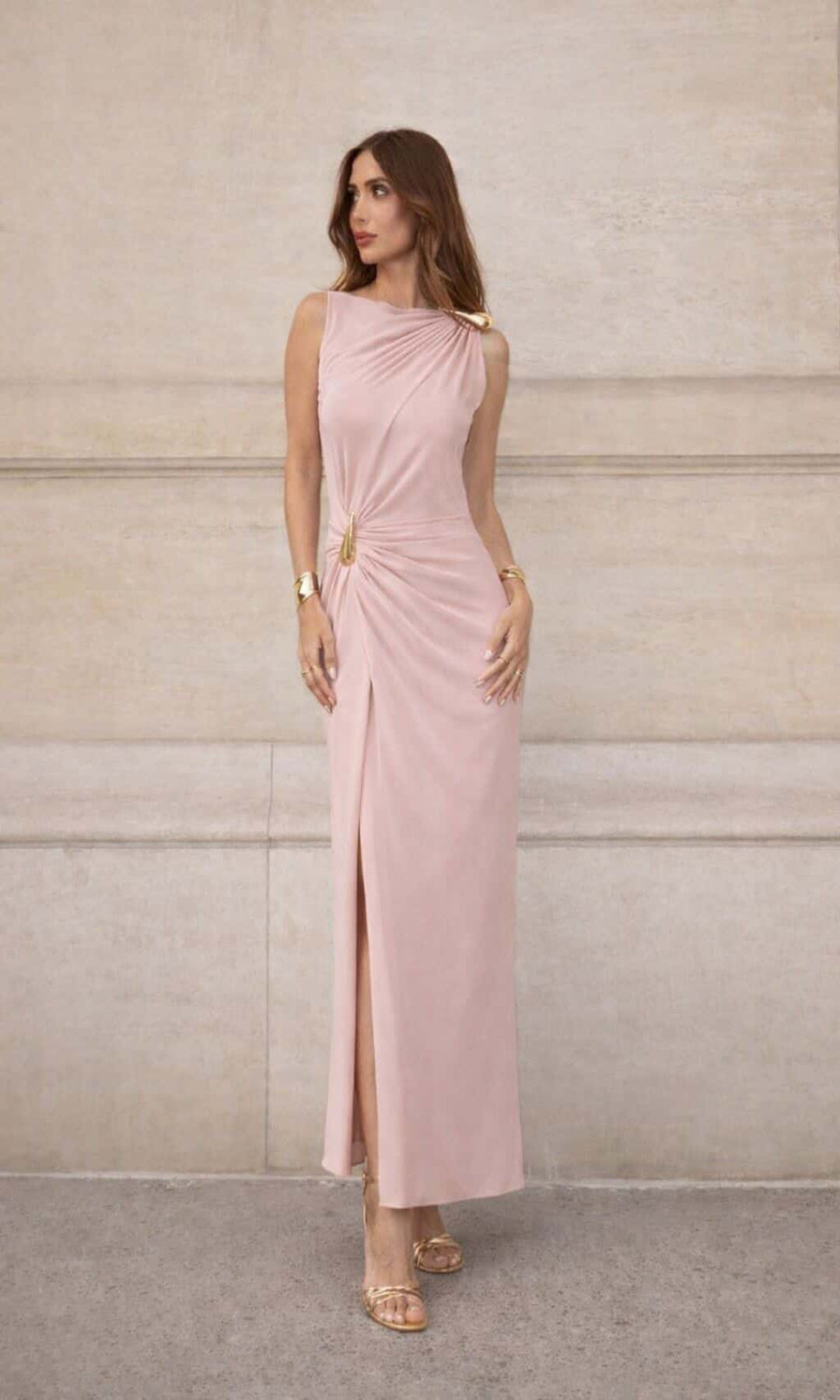 Vestido midi hebilla