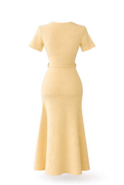 Vestido punto con cinturón