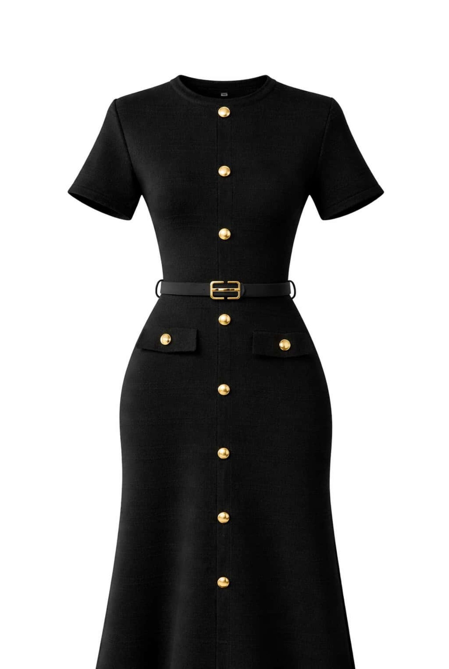 Vestido punto con cinturón