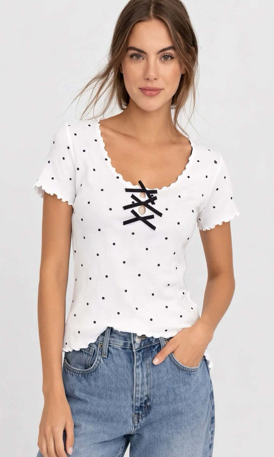 Camiseta punto lunares