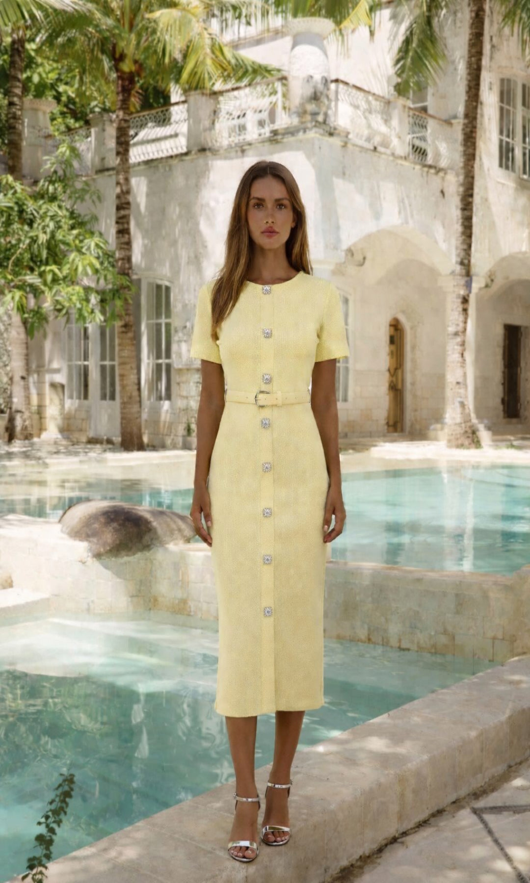 Vestido botones joya