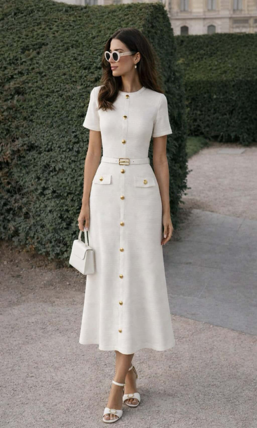 Vestido punto con cinturón