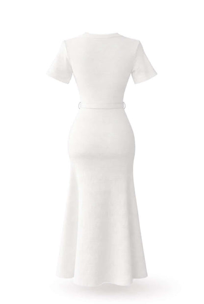 Vestido punto con cinturón