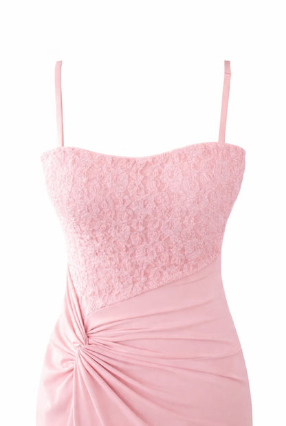 Vestido fiesta combinado encaje