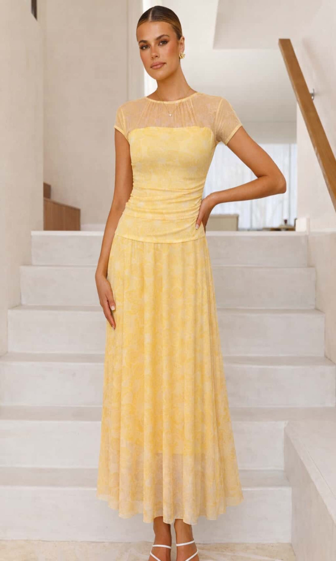 Vestido tul estampado floral