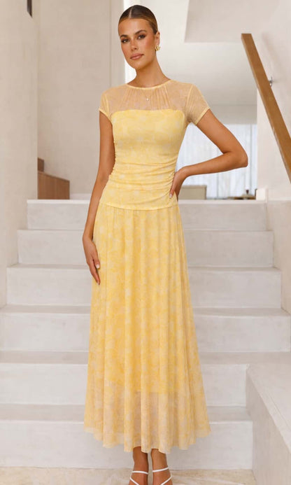 Vestido tul estampado floral