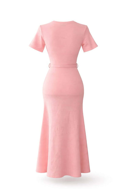 Vestido punto con cinturón