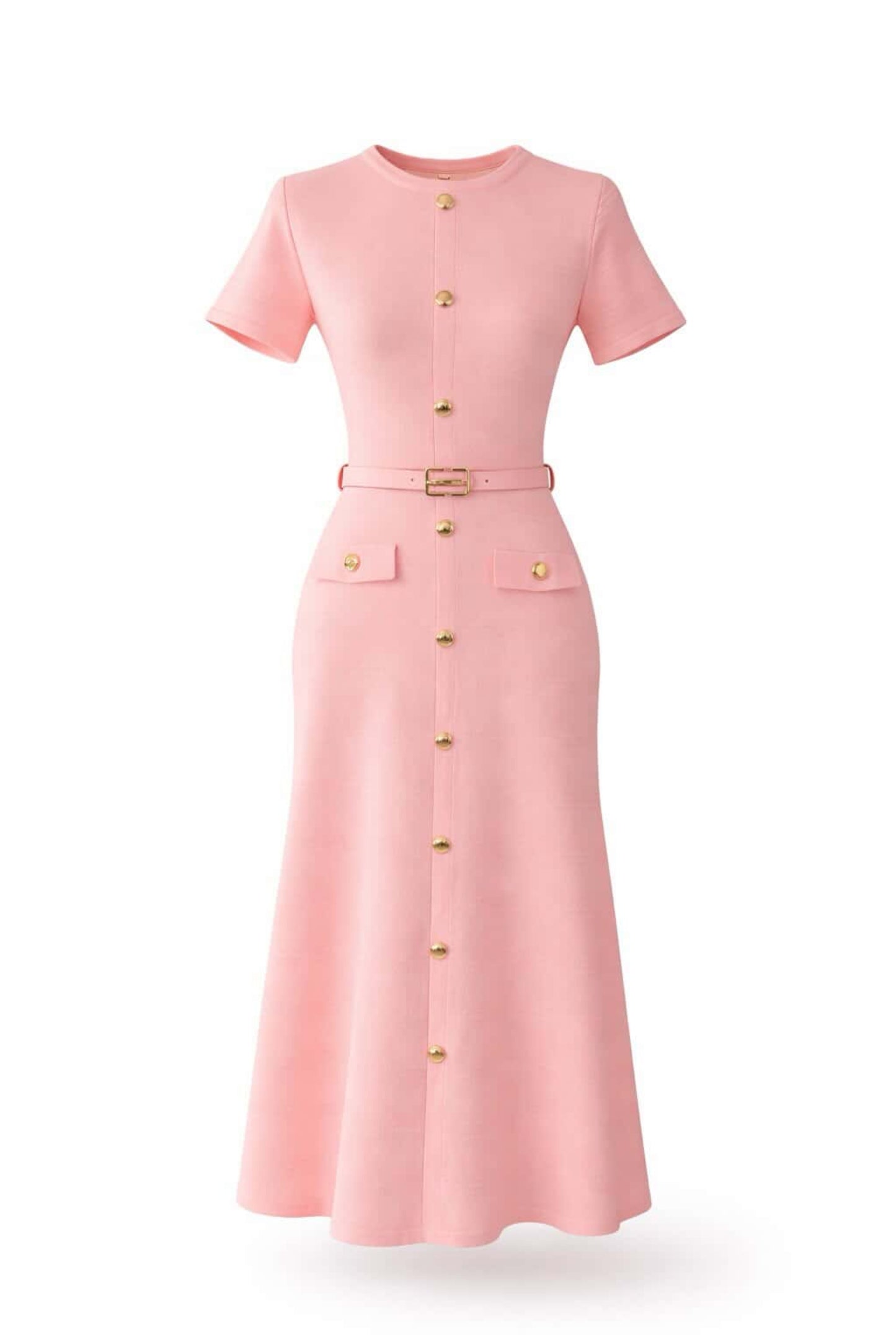 Vestido punto con cinturón