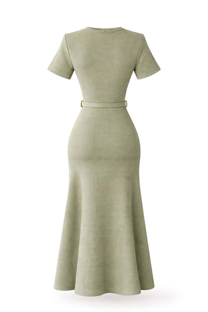 Vestido punto con cinturón