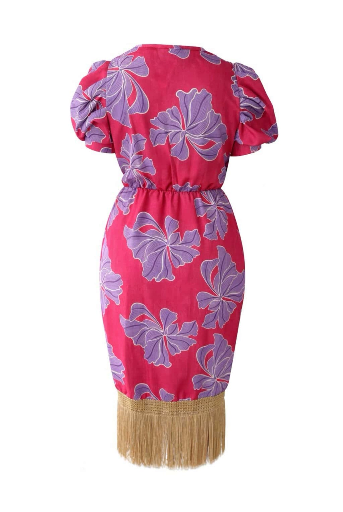 Vestido estampado flecos
