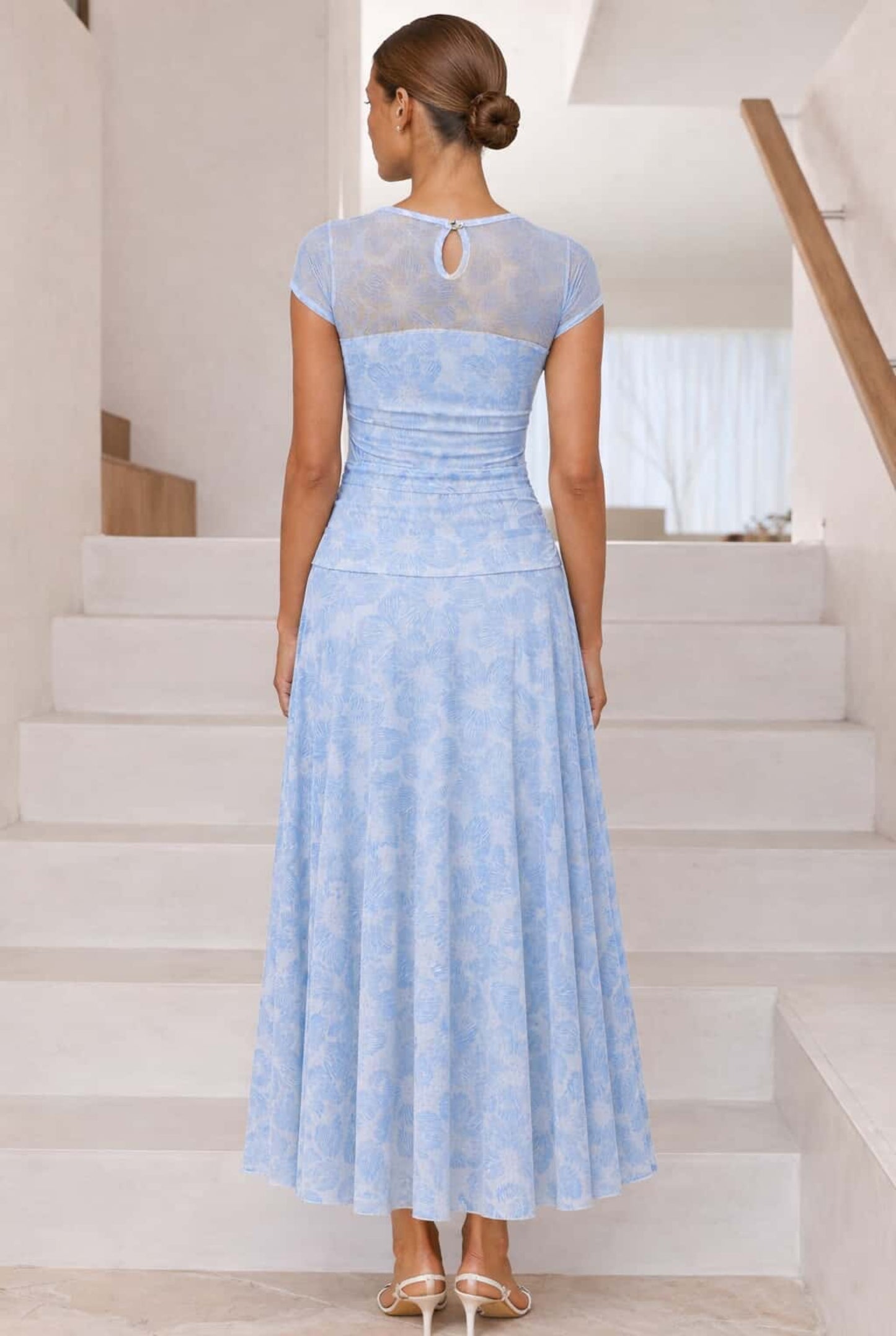 Vestido tul estampado floral