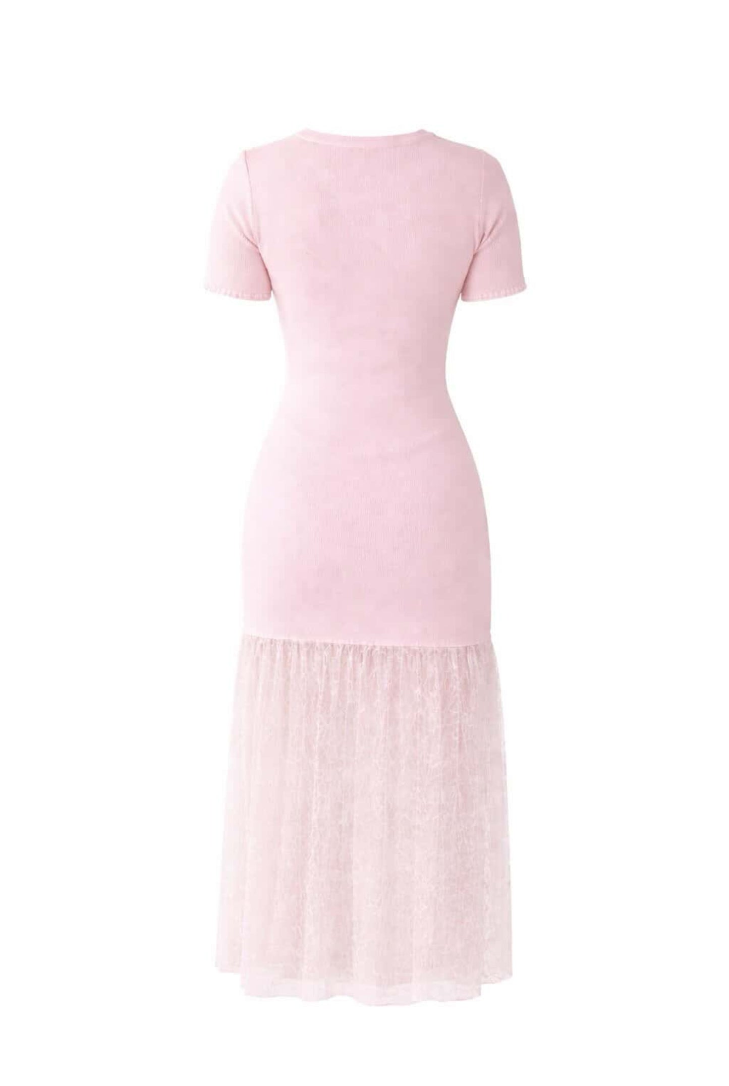 Vestido punto combinado encaje