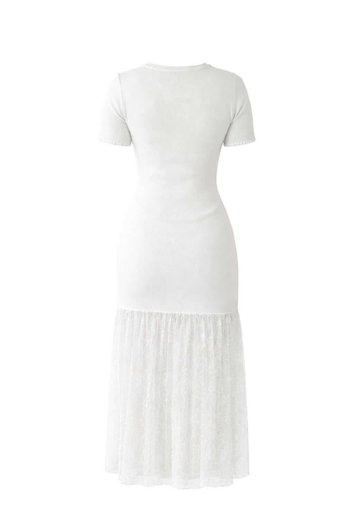 Vestido punto combinado encaje