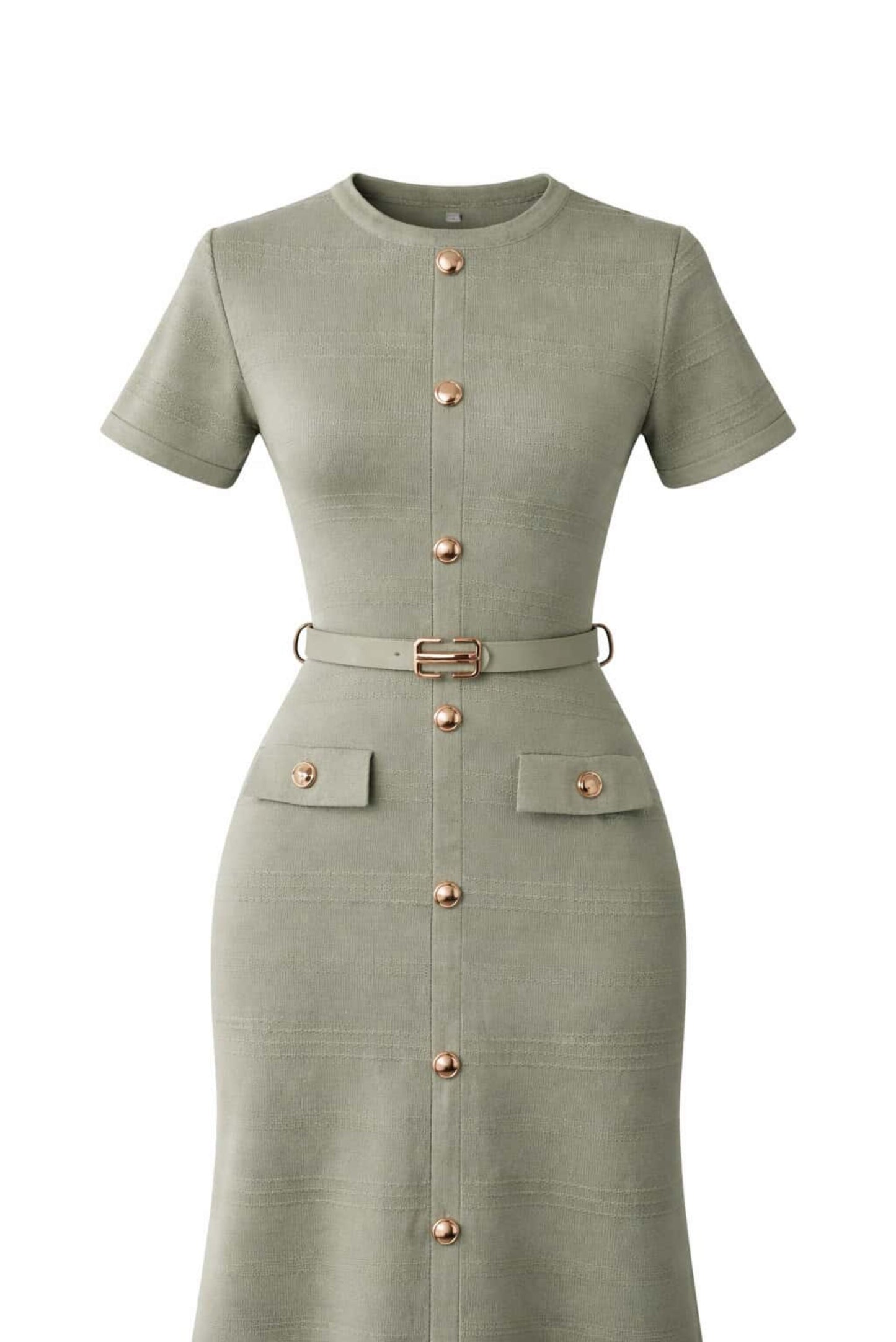 Vestido punto con cinturón