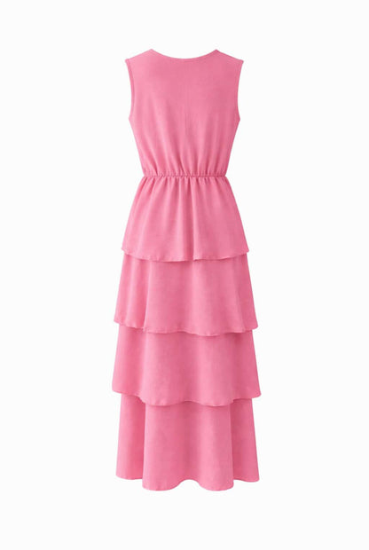Vestido midi volantes