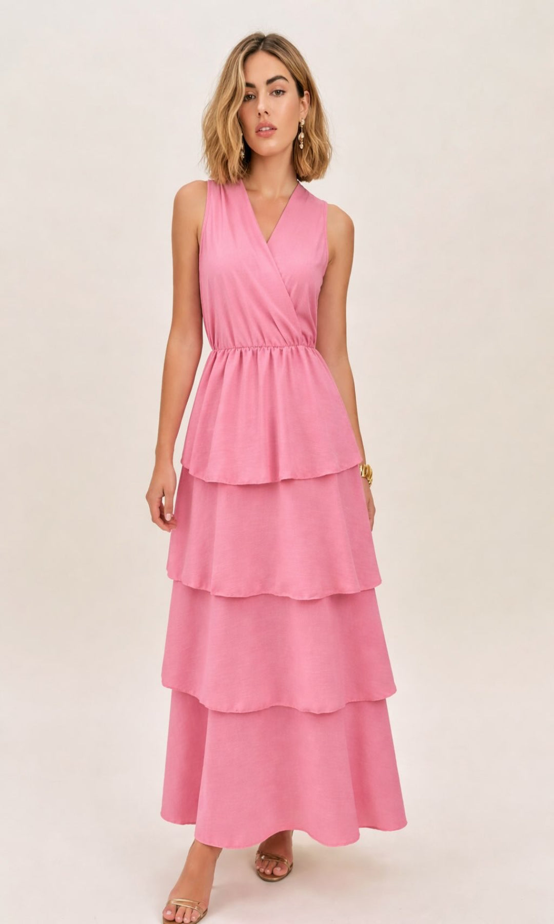 Vestido midi volantes