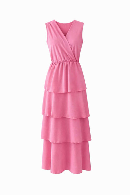 Vestido midi volantes