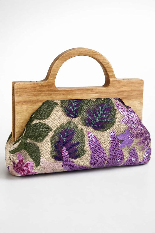 Bolso de fiesta asa madera