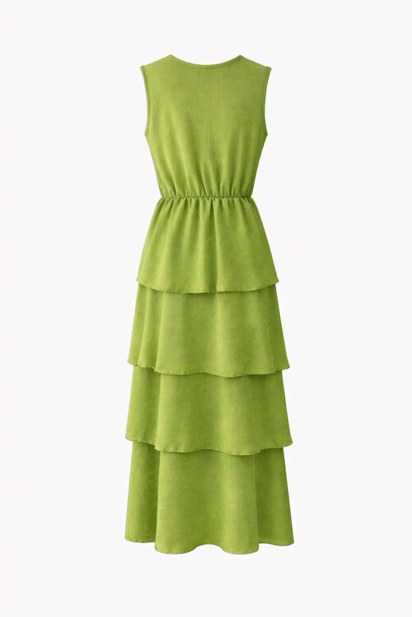 Vestido midi volantes