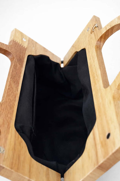 Bolso de fiesta asa madera