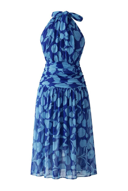 Vestido estampado halter
