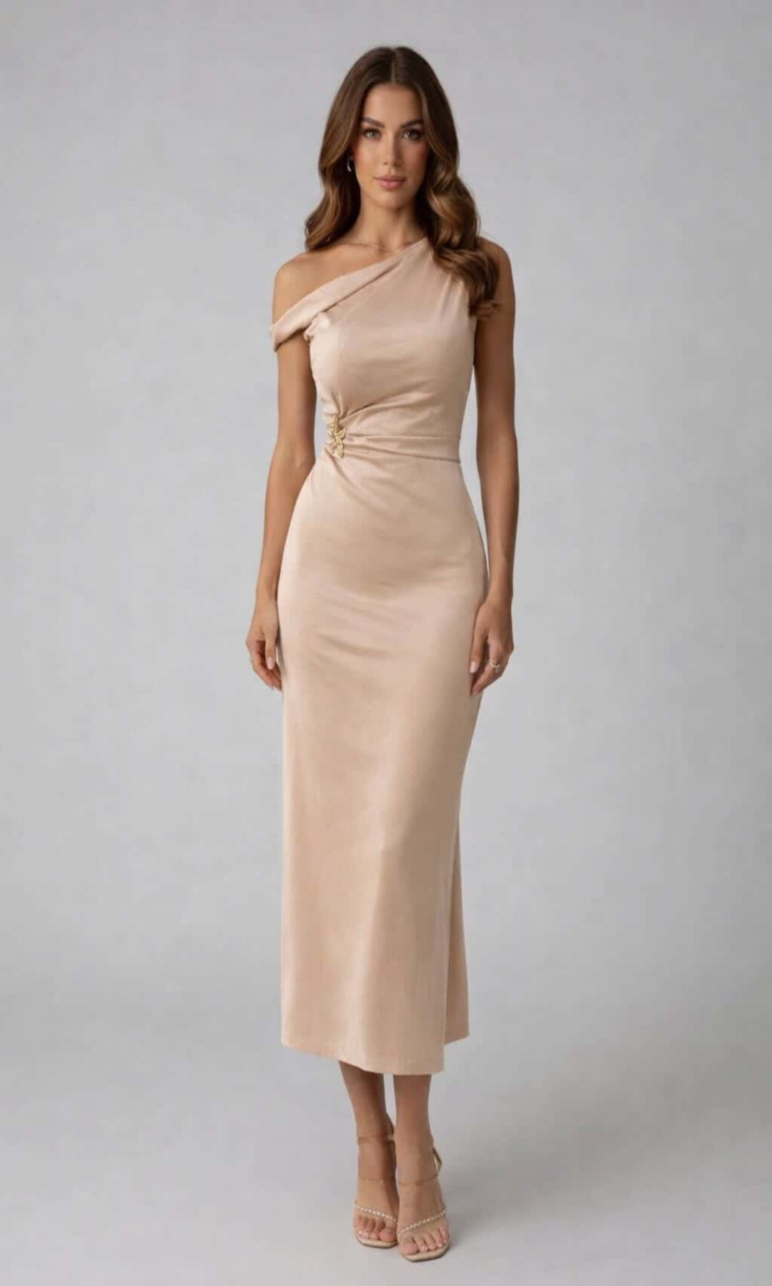 Vestido midi satinado