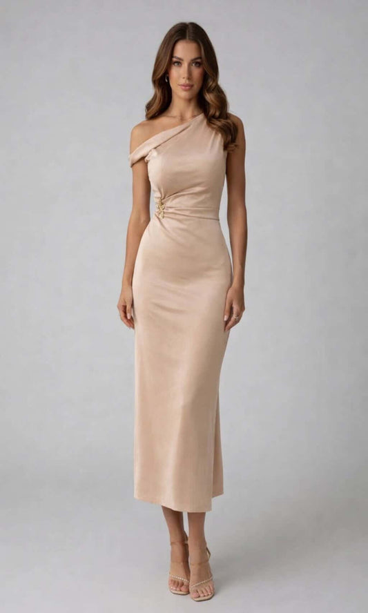 Vestido midi satinado