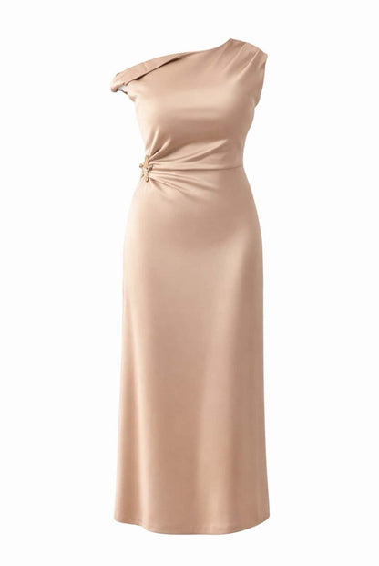 Vestido midi satinado