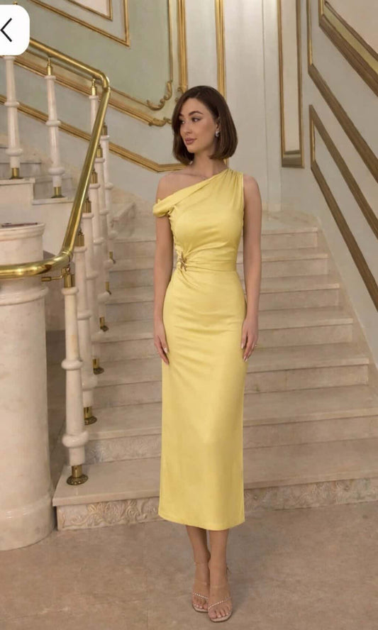 Vestido midi satinado