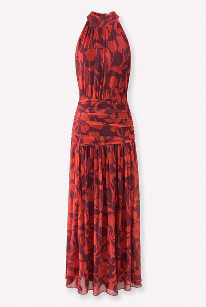 Vestido estampado halter