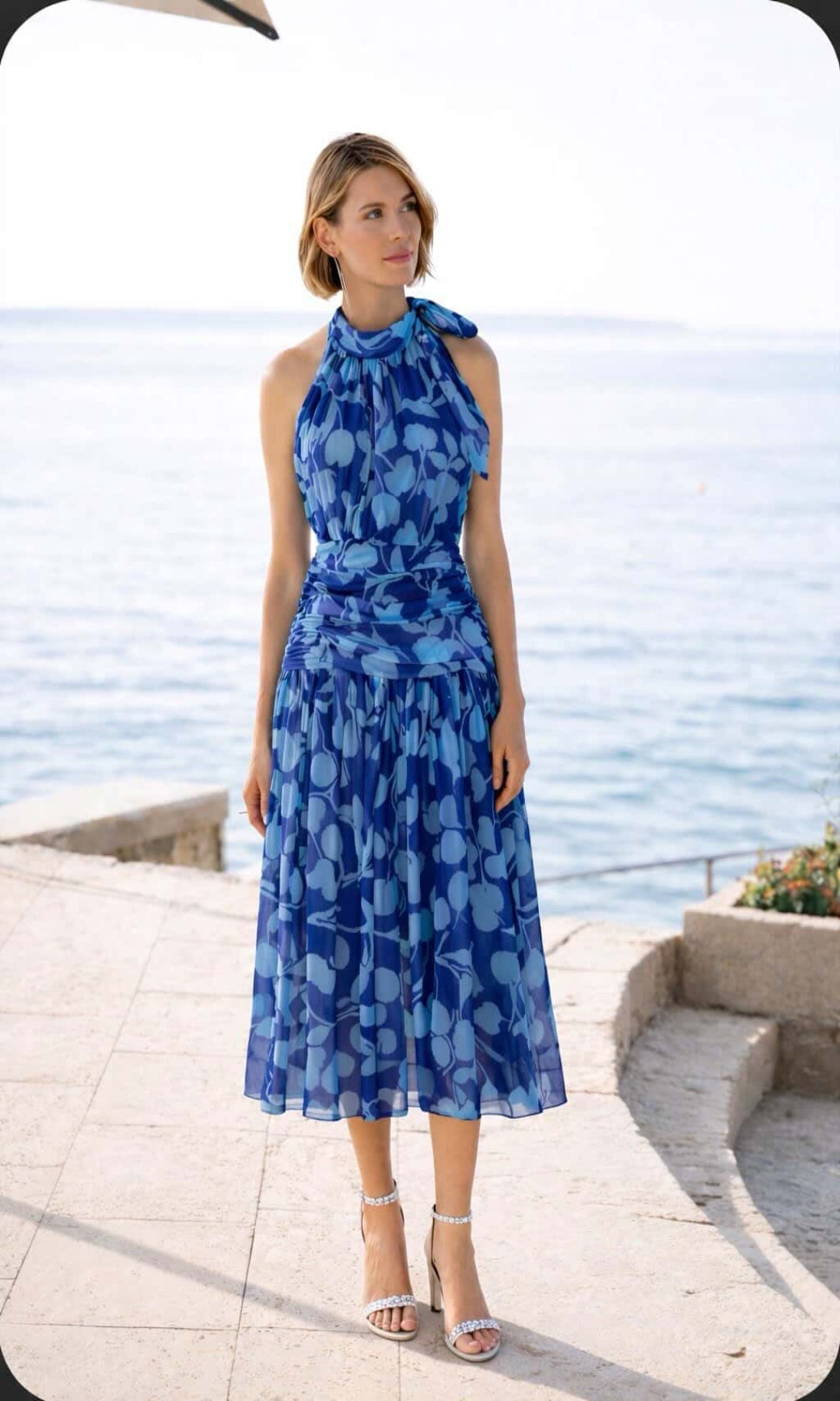 Vestido estampado halter