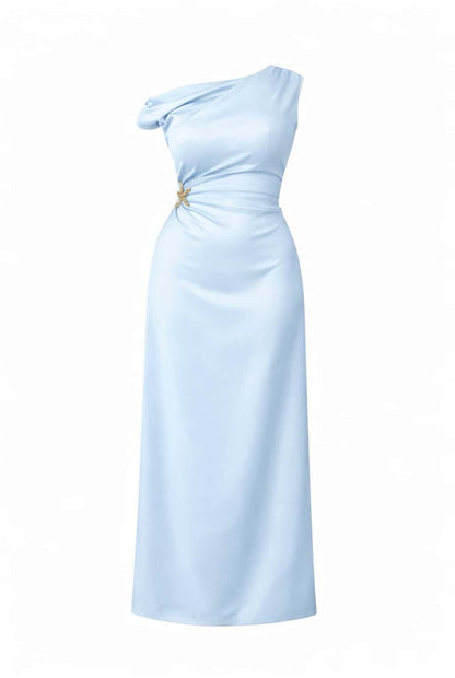 Vestido midi satinado
