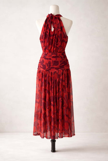 Vestido estampado halter