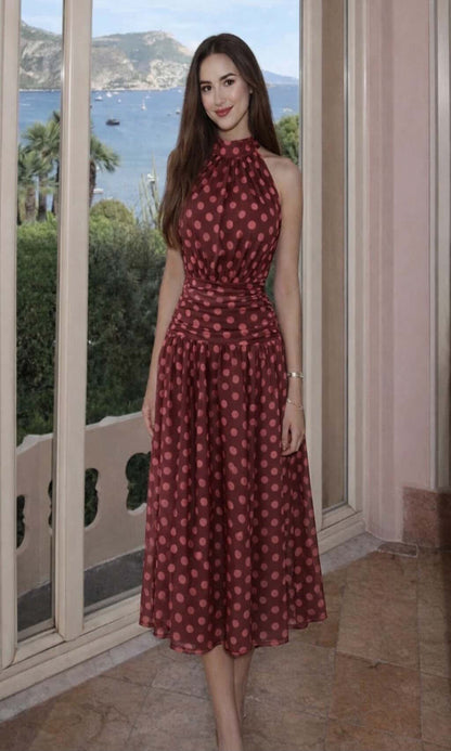 Vestido midi lunares