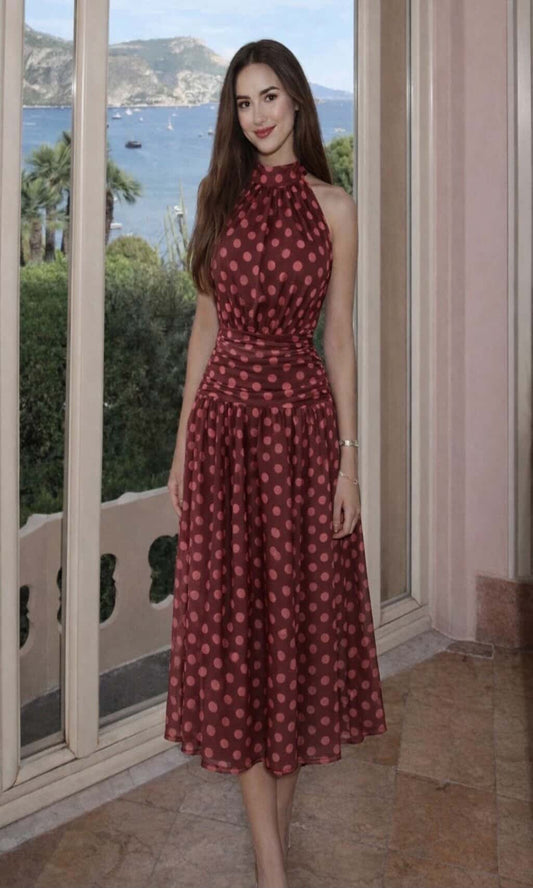 Vestido midi lunares