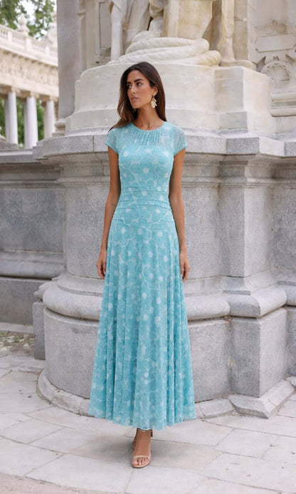 Vestido tul estampado floral