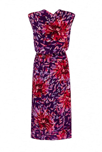 Vestido floral hombreras