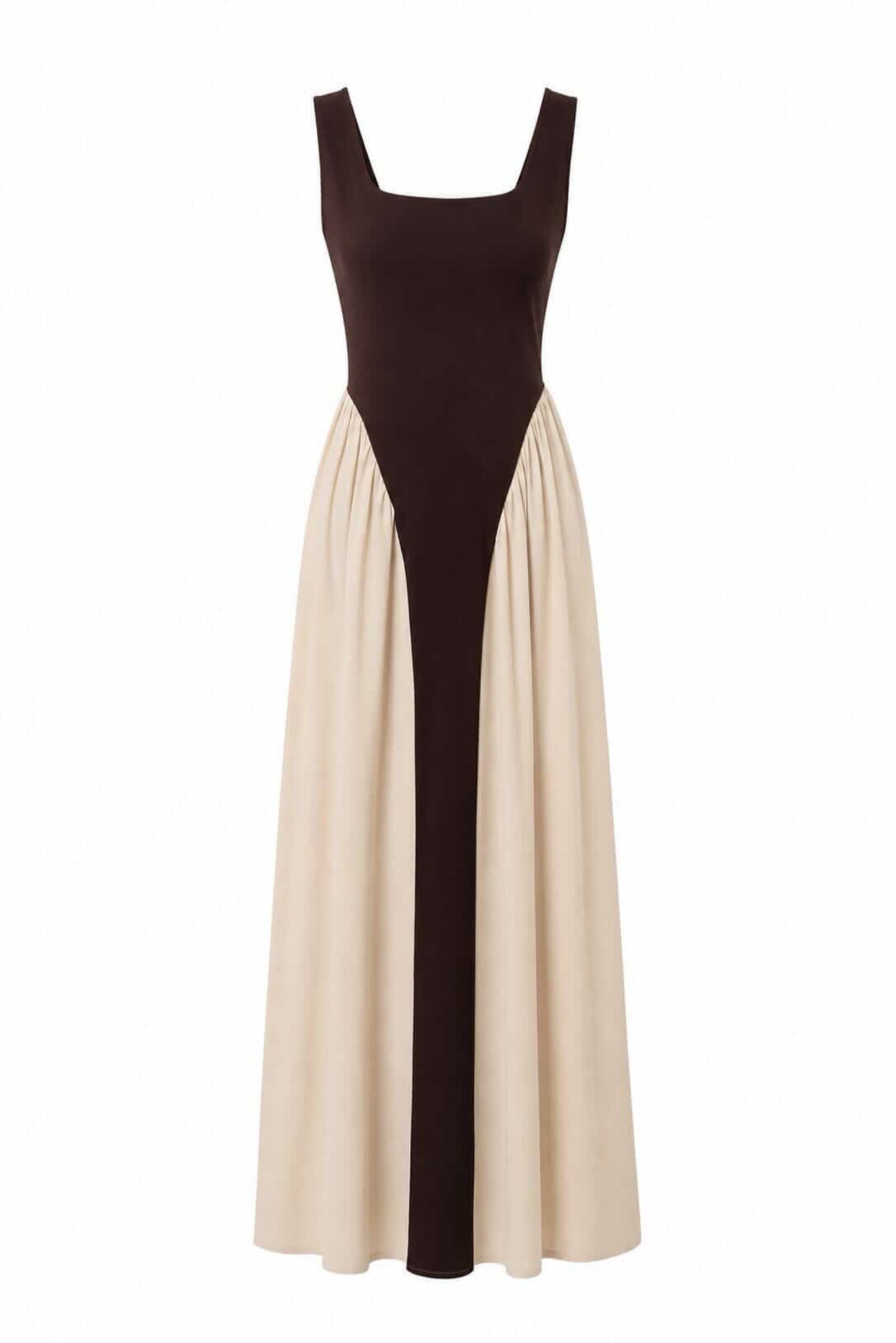 Vestido combinado largo