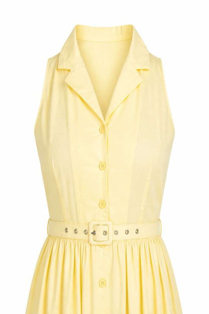 Vestido camisero con cinturón.