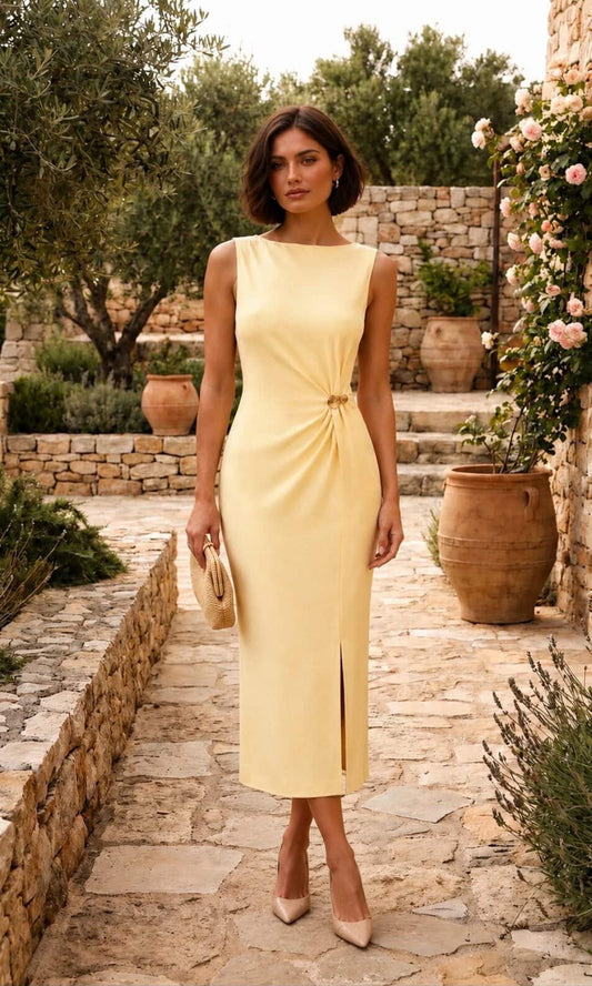 Vestido midi hebilla