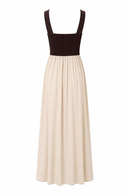 Vestido combinado largo