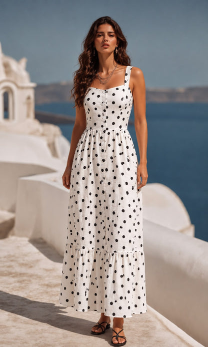 Vestido evasé lunares