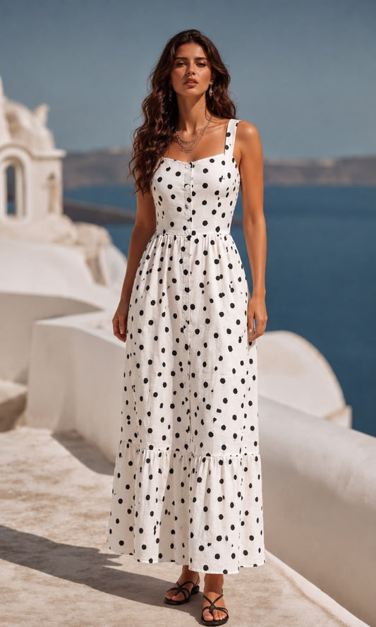 Vestido evasé lunares